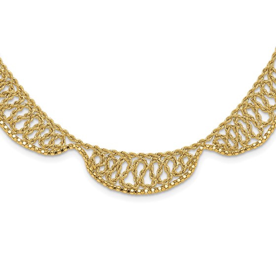 14K Yellow Gold and D/C Fancy 17in Necklace - 17 in.