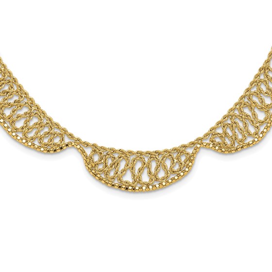 14K Yellow Gold and D/C Fancy 17in Necklace - 17 in. 14K Yellow Gold and D/C Fancy 17in Necklace - 17 in.