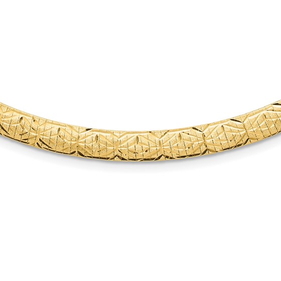 14K Yellow Gold and D/C Reversible Omega Necklace - 17.25 in.
