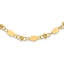 14K Yellow Gold and Dia-cut Beaded Fancy Plus Necklace - 18 in.