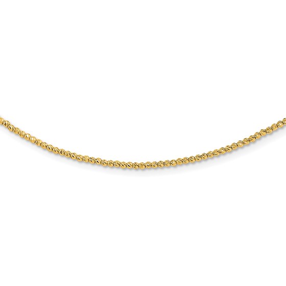 14K Yellow Gold and Diamond-cut Beaded 18in Necklace - 18 in. 14K Yellow Gold and Diamond-cut Beaded 18in Necklace - 18 in.