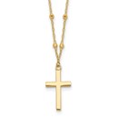14K Yellow Gold and Diamond-cut Cross Necklace - 16.25 in.
