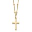 14K Yellow Gold and Diamond-cut Cross Necklace - 16.25 in.