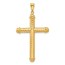 14K Yellow Gold and Diamond-cut Cross Pendant - 48.9 mm