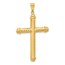 14K Yellow Gold and Diamond-cut Cross Pendant - 48.9 mm