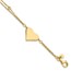 14K Yellow Gold and Diamond-cut Heart Beaded Bracelet - 7.5 in.