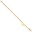 14K Yellow Gold and Diamond-cut Heart Beaded Bracelet - 7.5 in.