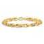 14K Yellow Gold and Grooved Fancy Oval Link Bracelet - 7.5 in.