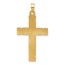 14K Yellow Gold and Grooved Hollow Cross Pendant - 34.4 mm
