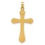 14K Yellow Gold and Grooved Hollow Cross Pendant - 35.4 mm