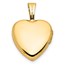 14K Yellow Gold and Satin 12mm Butterfly Heart Locket - 18.5 mm