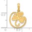 14K Yellow Gold and Satin Fancy Clover Charm - 22.4 mm