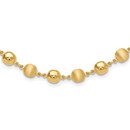 14K Yellow Gold and Satin Puffed Circles Necklace - 17.75 in.