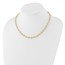 14K Yellow Gold and Satin Puffed Circles Necklace - 17.75 in.