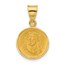 14K Yellow Gold and Satin Solid Face of Jesus Medal - 21.5 mm