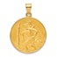 14K Yellow Gold and Satin Solid St. Christopher Medal - 32.8 mm