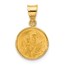 14K Yellow Gold and Satin Solid St Joseph Medal - 20.6 mm