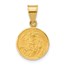 14K Yellow Gold and Satin Solid St. Michael Medal - 21.3 mm