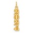 14K Yellow Gold and Satin Vertical 2024 Charm - 28.25 mm
