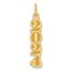 14K Yellow Gold and Satin Vertical 2024 Charm - 28.25 mm