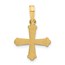 14K Yellow Gold and Texture Cross Pendant - 21.7 mm