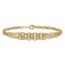 14K Yellow Gold and Textured 3 Layer Fancy Bracelet - 7.5 in.