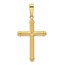 14K Yellow Gold and Textured Cross Pendant - 54.8 mm