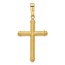 14K Yellow Gold and Textured Cross Pendant - 54.8 mm