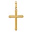14K Yellow Gold and Textured Cross Pendant - 54.8 mm