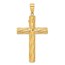 14K Yellow Gold and Textured Crucifix Pendant - 48.8 mm