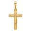 14K Yellow Gold and Textured Crucifix Pendant - 52.5 mm