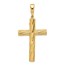 14K Yellow Gold and Textured Crucifix Pendant - 52.5 mm