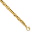 14K Yellow Gold and Textured Design Fancy Link Bracelet - 7.2 in.