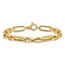 14K Yellow Gold and Textured Design Fancy Link Bracelet - 7.2 in.