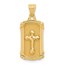 14K Yellow Gold and Textured Dog Tag Cross Pendant - 25.3 mm