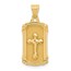14K Yellow Gold and Textured Dog Tag Cross Pendant - 25.3 mm