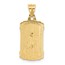 14K Yellow Gold and Textured Dog Tag Cross Pendant - 25.3 mm