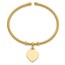 14K Yellow Gold and Textured Heart Dangle Bangle Bracelet - in.