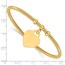 14K Yellow Gold and Textured Heart Dangle Bangle Bracelet - in.