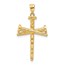 14K Yellow Gold and Textured Nails Cross Pendant - 32 mm