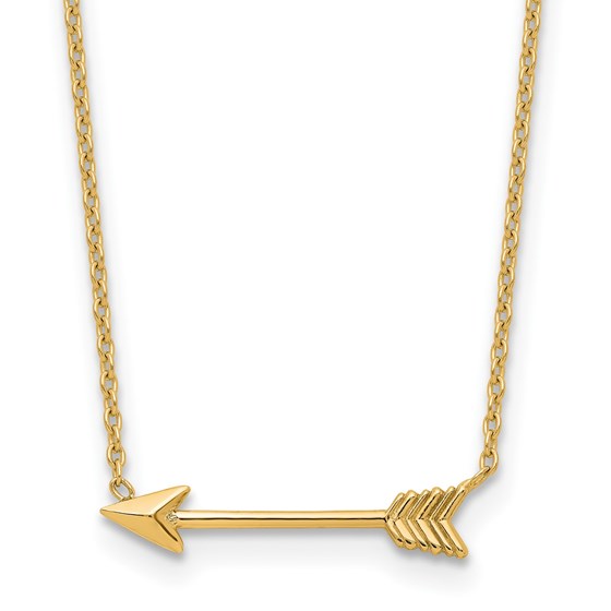 14K Yellow Gold Arrow 17in Necklace - 17 in. 14K Yellow Gold Arrow 17in Necklace - 17 in.