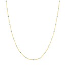 14K Yellow Gold Baby Blue Enamel Necklace Saturn Chain - 18 in.