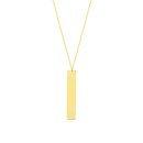 14K Yellow Gold Bar .8mm Cable Chain Necklace - 16 -18 in.