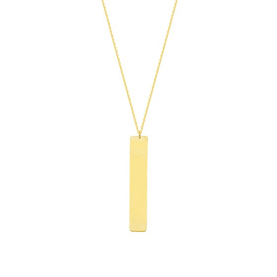 14K Yellow Gold Bar .8mm Cable Chain Necklace - 16 -18 in. 14K Yellow Gold Bar .8mm Cable Chain Necklace - 16 -18 in.