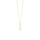 14K Yellow Gold Bar Pendant DC Cable Chain Necklace - 16 - 18 in.