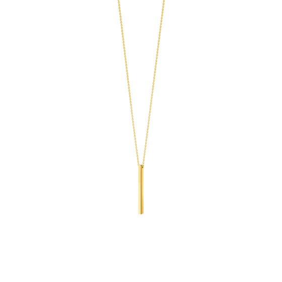 14K Yellow Gold Bar Pendant DC Cable Chain Necklace - 16 - 18 in. 14K Yellow Gold Bar Pendant DC Cable Chain Necklace - 16 - 18 in.