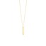 14K Yellow Gold Bar Pendant DC Cable Chain Necklace - 16 - 18 in.