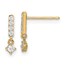 14k Yellow Gold Bar with Dangle Cubic Zirconia Post Earrings
