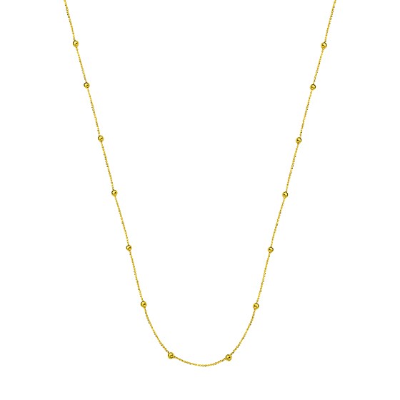 14K Yellow Gold Bead Ball Chain Necklace - 20 in.
