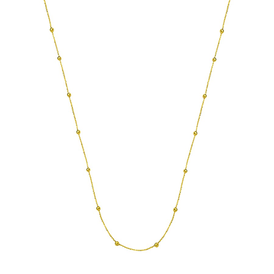 14K Yellow Gold Bead Ball Chain Necklace - 24 in.
